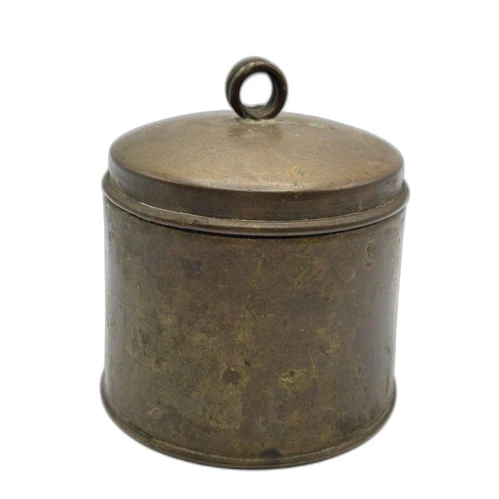 Vintage Brass Humidor Or Match Safe. Heco A Mano Chile Which Means Handmade